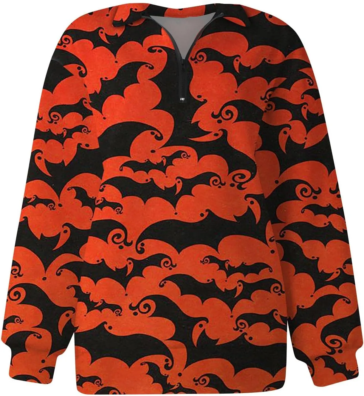 Womens Halloween Sweatshirt Fashion Half Zip I See Ghosts Pullover Casual Autumn Loose Plus Size Sweatshirt