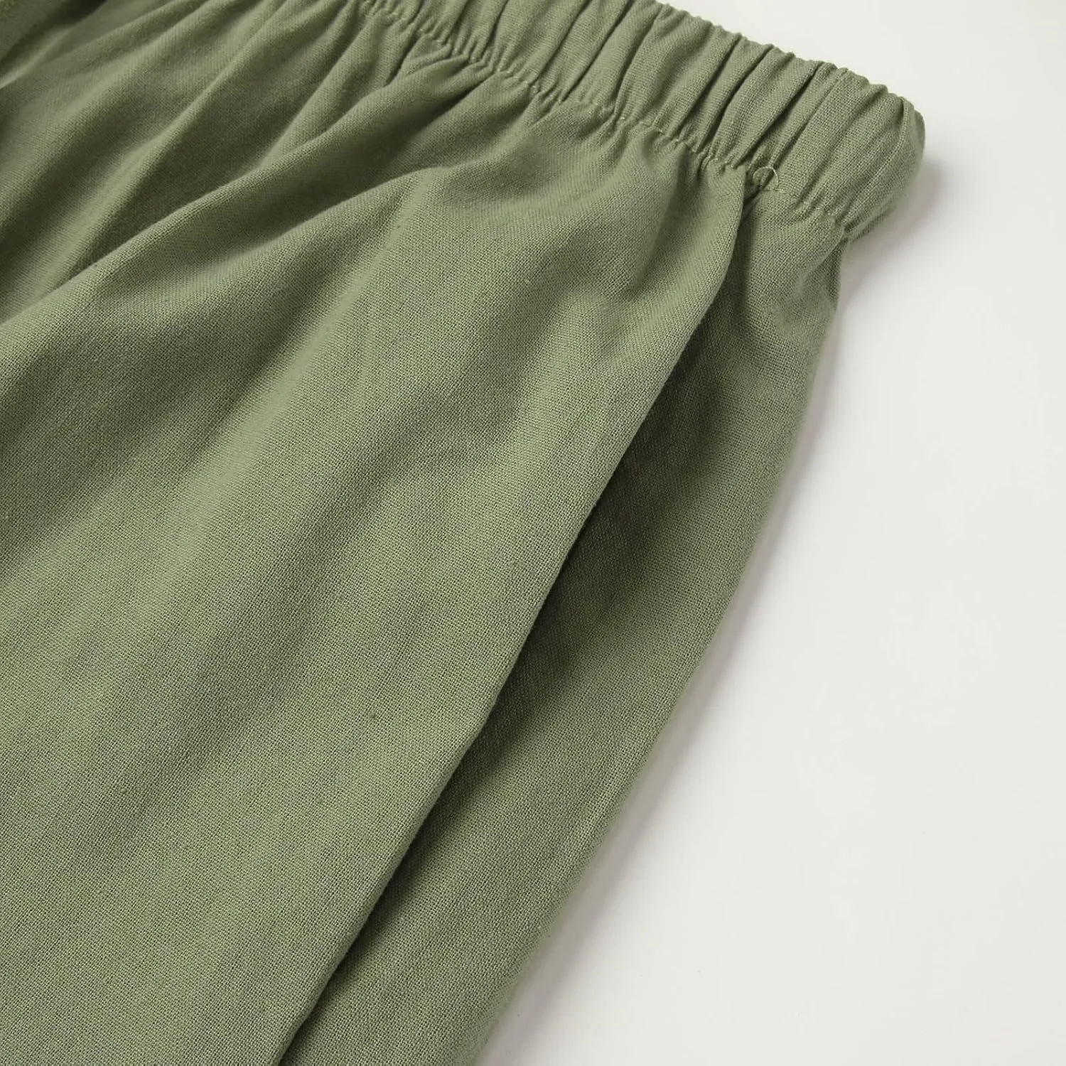 Women's High Waisted Wide Leg Pants Drawstring Elastic Trousers Summer Comfy Straight Leg Long Pants with Pockets