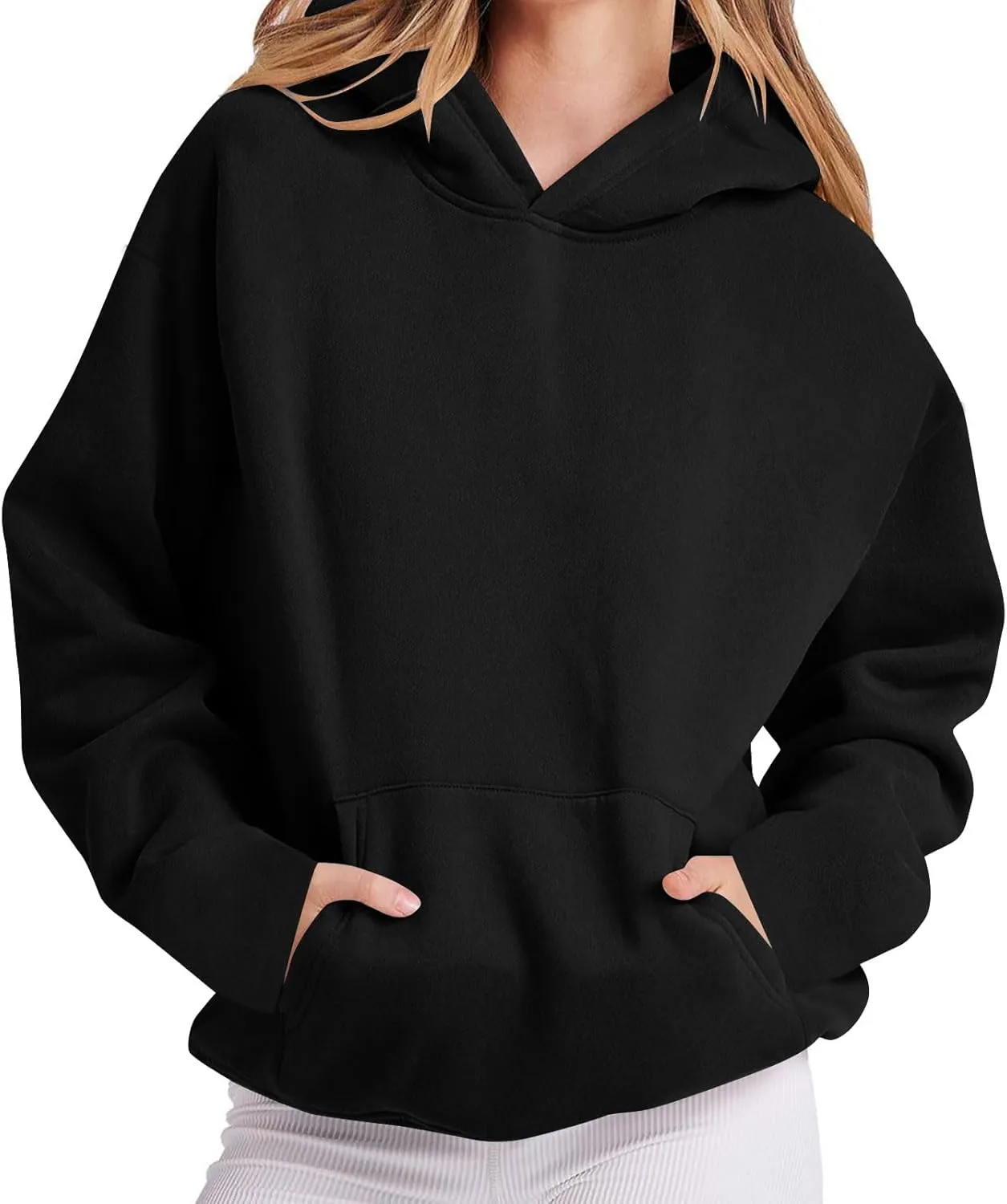 Womens Oversized Hoodies Fall Fashion Fleece Sweatshirts Long Sleeve Sweater Workout Hooded Pullover with Pockets
