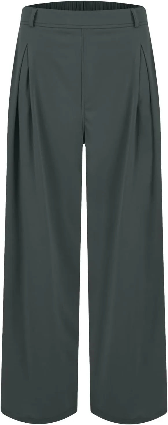 Women's Pants Formal Straight Slacks High Waist Loose Casual Pants Wide Leg Fashion Trousers with Pockets