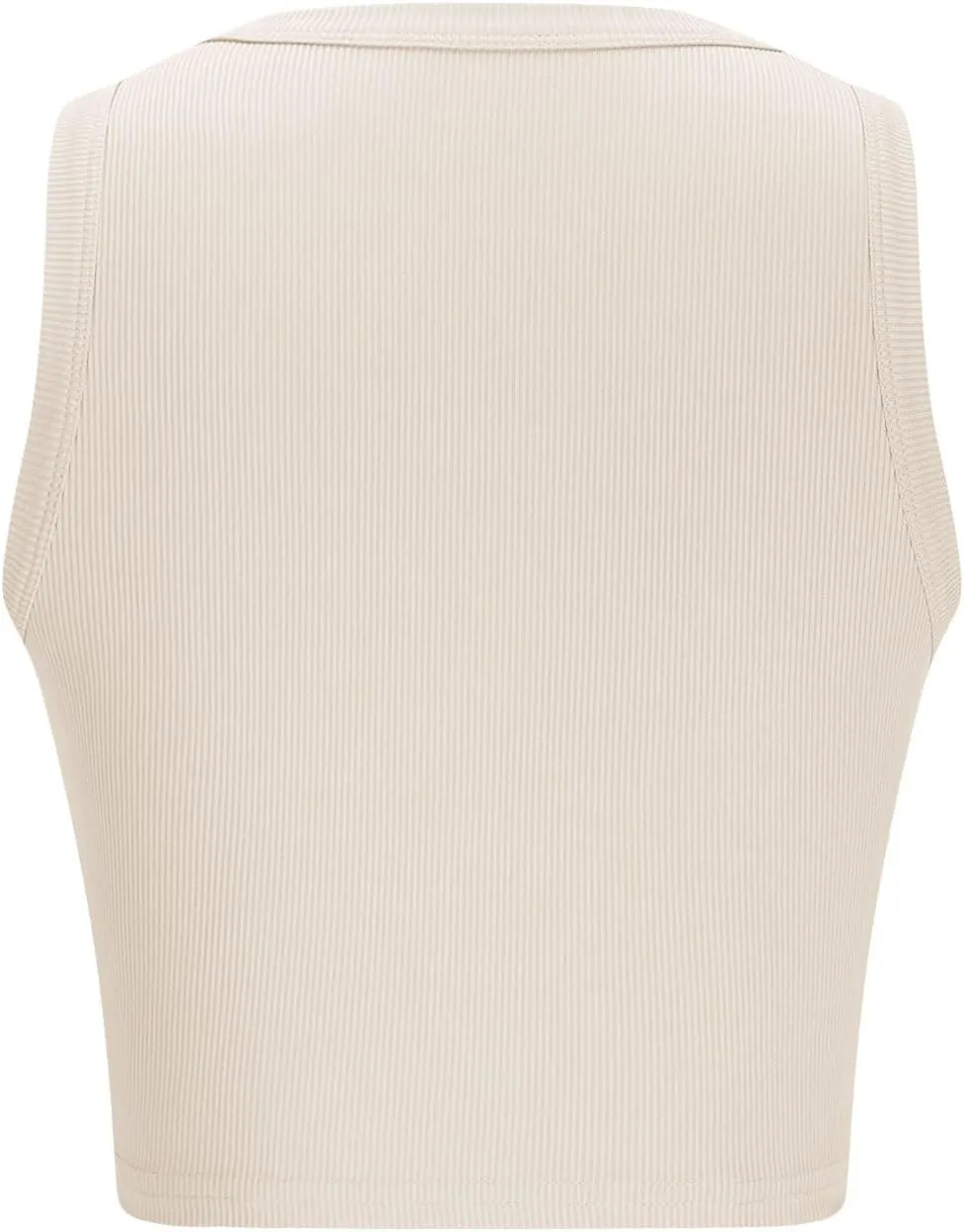 Women's Ribbed Knitted Tank Tops Round Neck Slim Basic Sleeveless Tee Shirts Summer Casual Workout Athletic Shirts