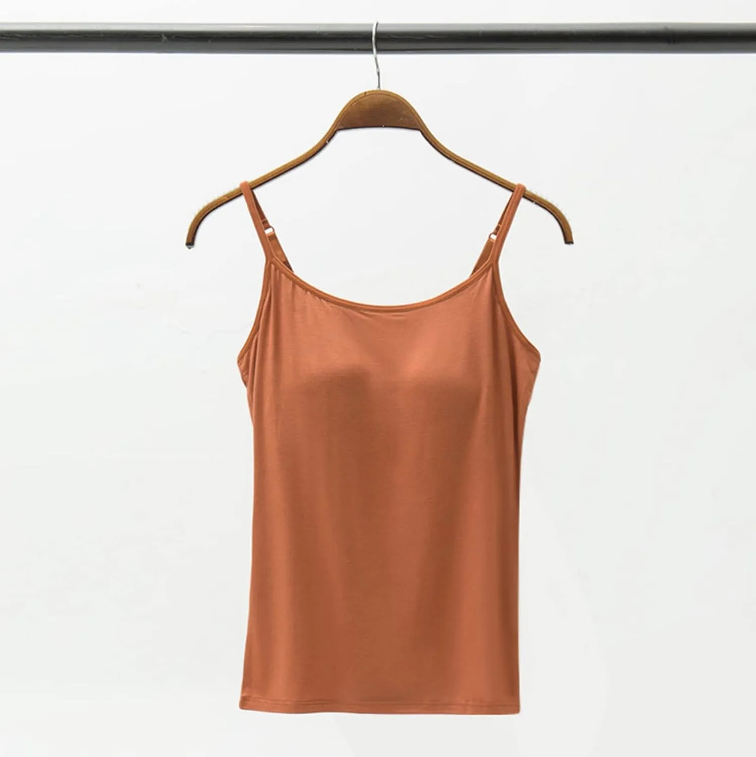 Womens Seamless Adjustable Camisole Built in Shelf Bra Summer Cotton Layering Casual Undershirts Yoga Gym Outfits Tops