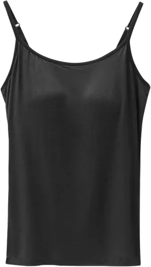 Womens Seamless Adjustable Camisole Built in Shelf Bra Summer Cotton Layering Casual Undershirts Yoga Gym Outfits Tops
