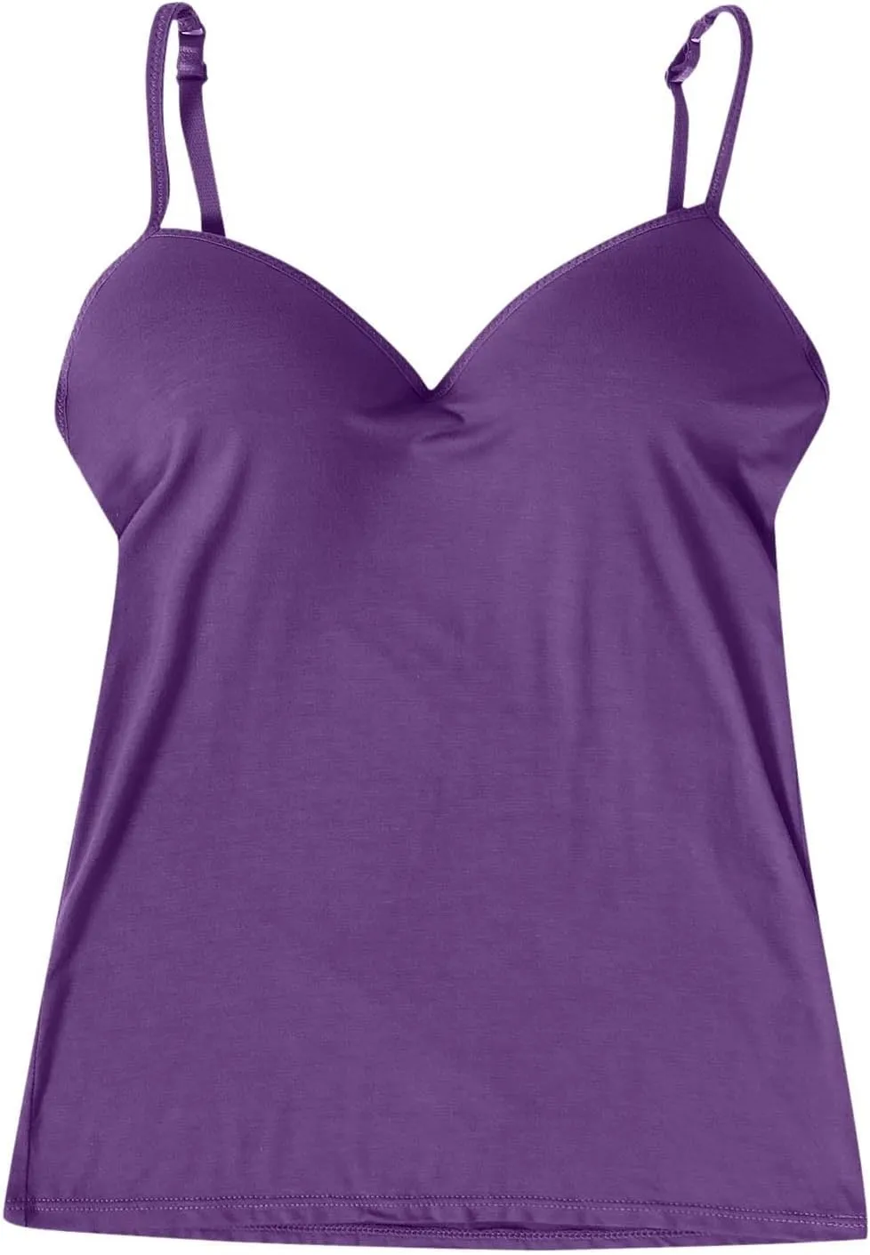 Women's Shelf Bra Camisoles Tops Spaghetti Strap Cami Tank Seamless Cotton Layering Undershirts