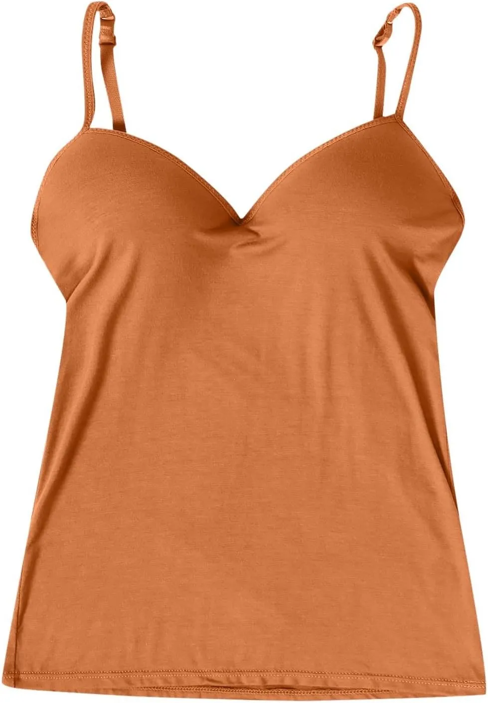 Women's Shelf Bra Camisoles Tops Spaghetti Strap Cami Tank Seamless Cotton Layering Undershirts
