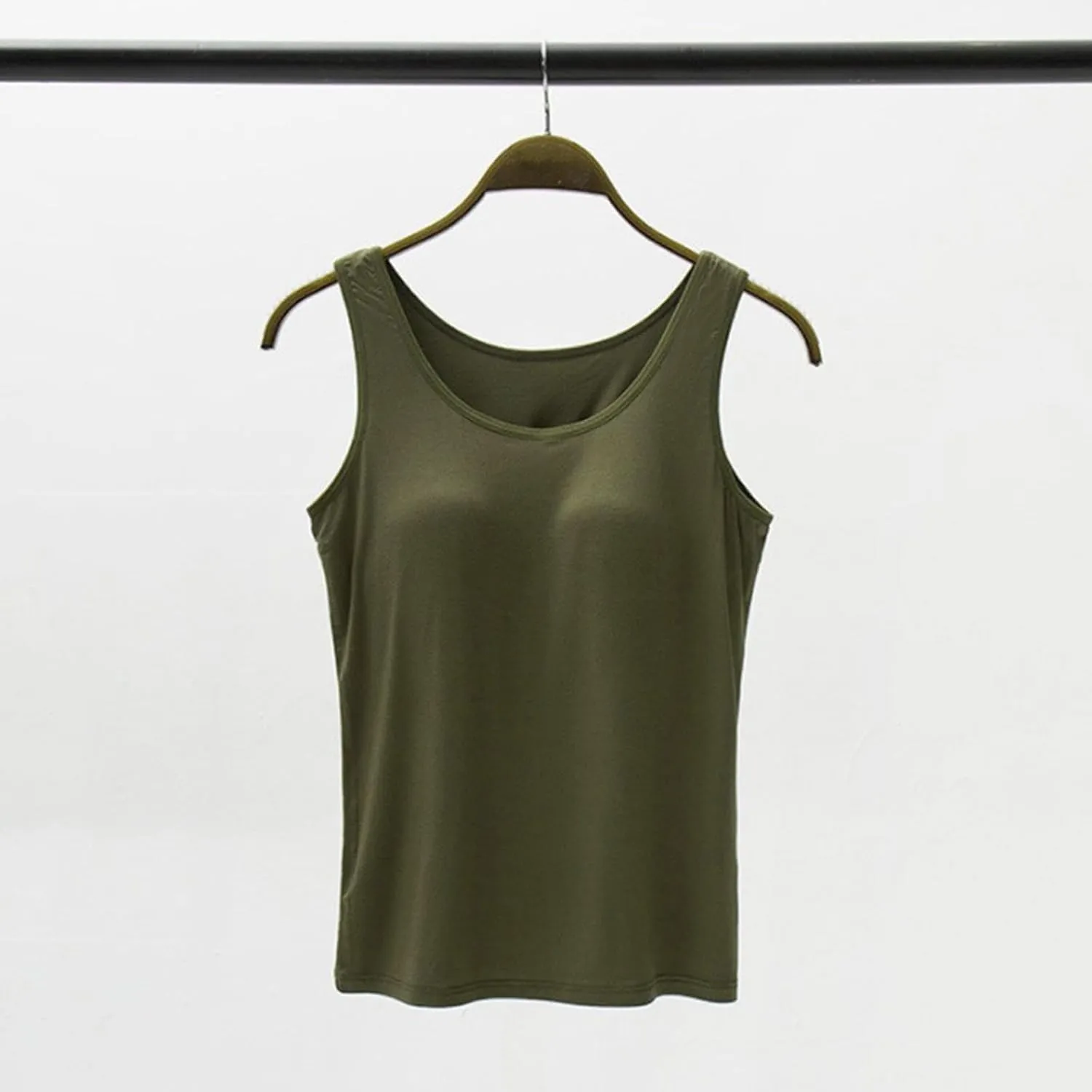 Women's Shelf Bra Tank Top Adjustable Strap Seamless Camisoles Yoga Shirts Cotton Undershirt