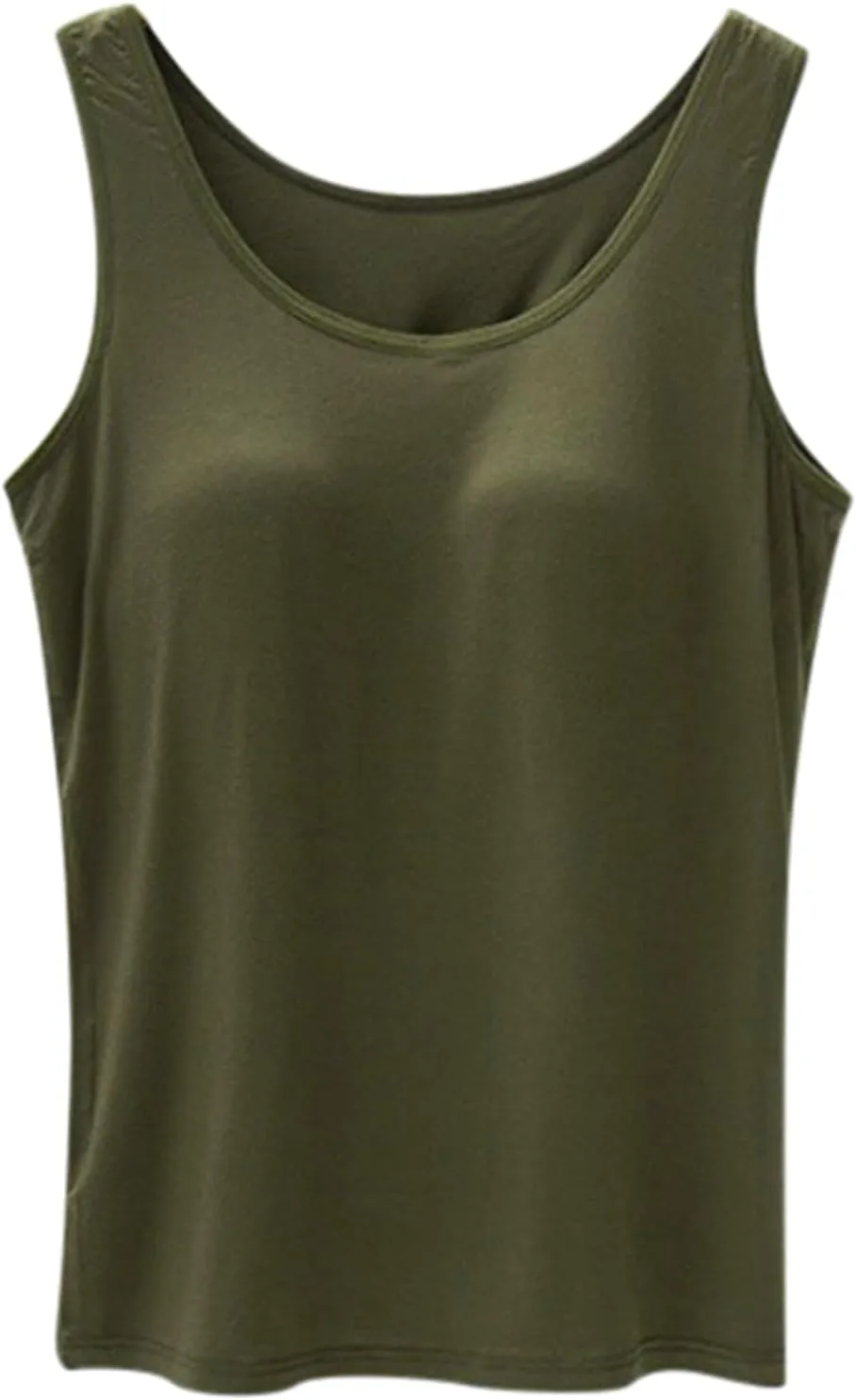 Women's Shelf Bra Tank Top Adjustable Strap Seamless Camisoles Yoga Shirts Cotton Undershirt