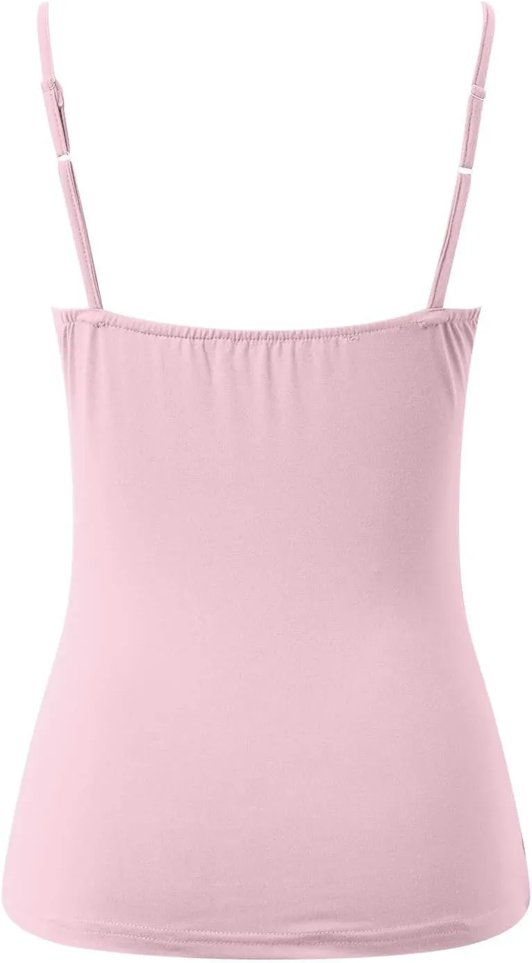 Women's Shelf Bra Tank Top Racerback Summer Cami Yoga Shirts Cotton Undershirt