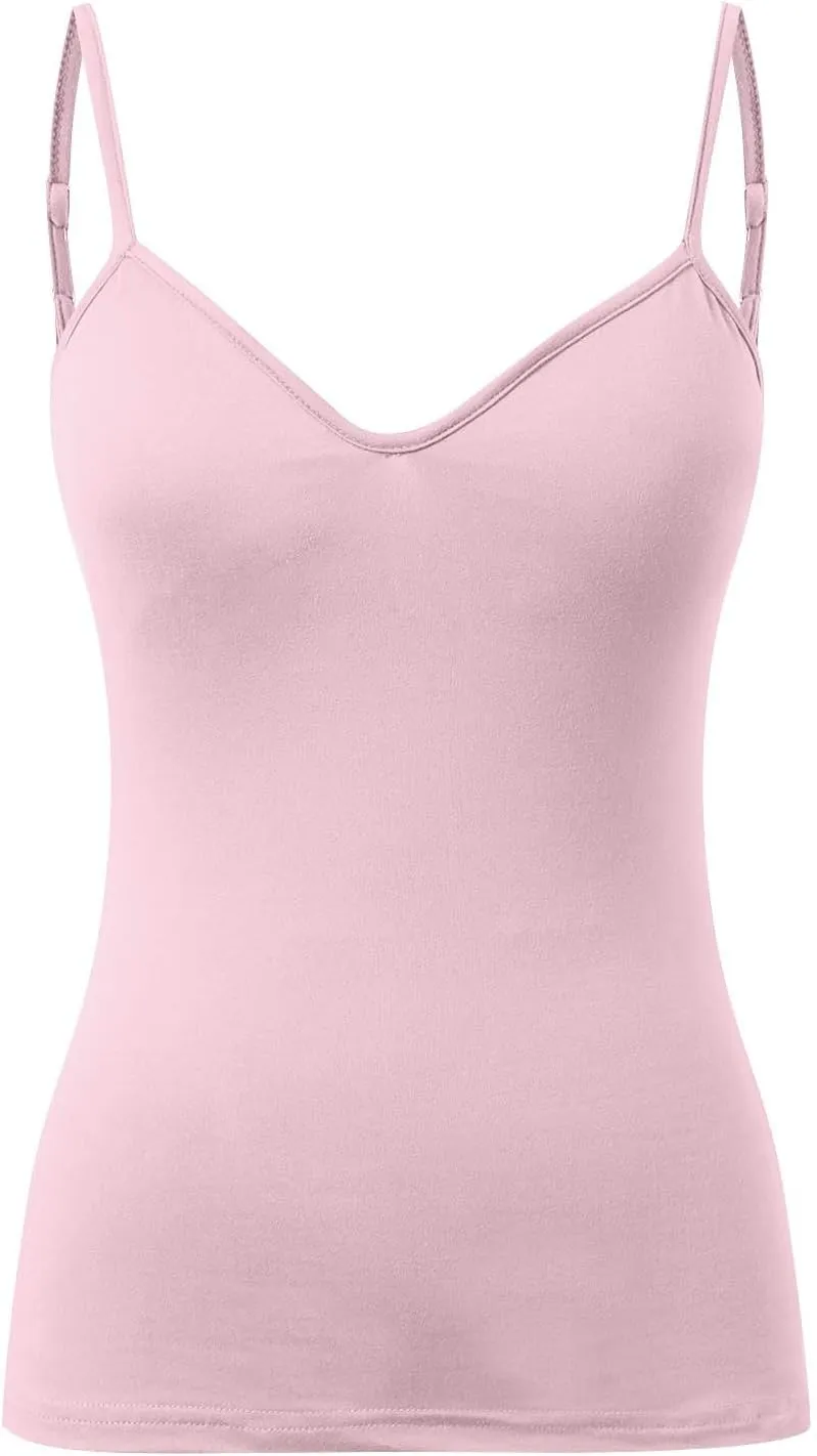 Women's Shelf Bra Tank Top Racerback Summer Cami Yoga Shirts Cotton Undershirt