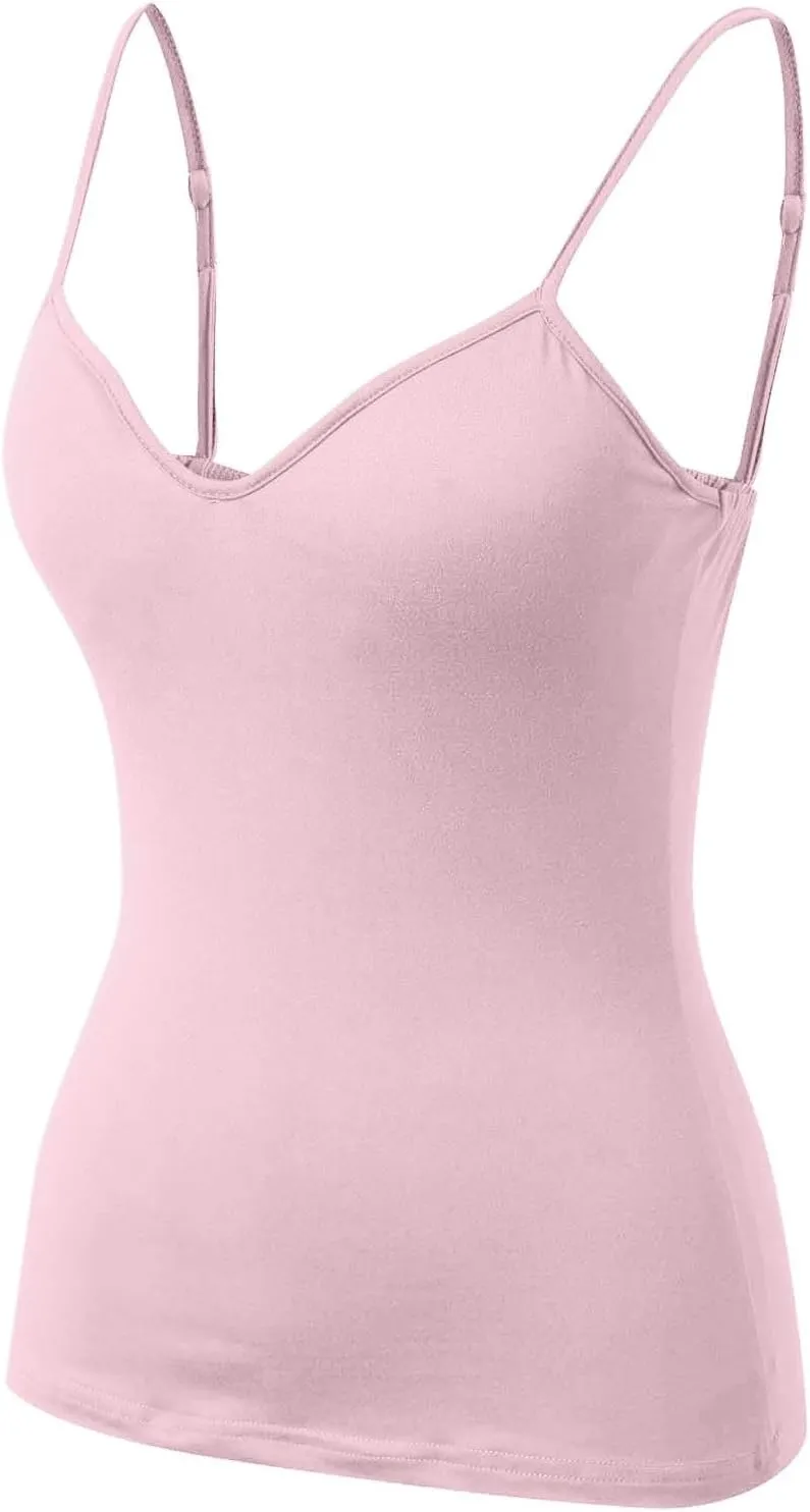 Women's Shelf Bra Tank Top Racerback Summer Cami Yoga Shirts Cotton Undershirt