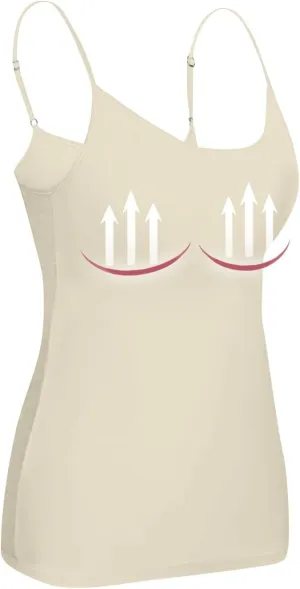 Womens Summer Tank Top Camisole with Bottom and Chest Pad Sexy Oversized Athletic Underwear Built in Bra
