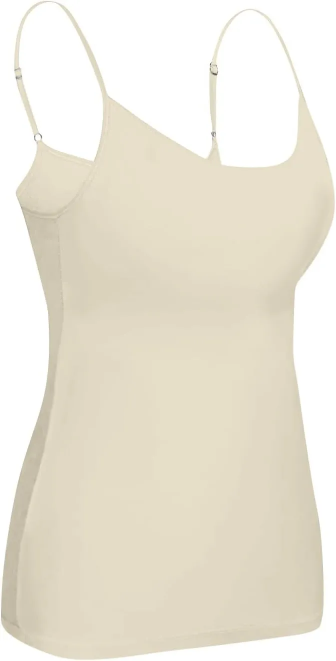 Womens Summer Tank Top Camisole with Bottom and Chest Pad Sexy Oversized Athletic Underwear Built in Bra