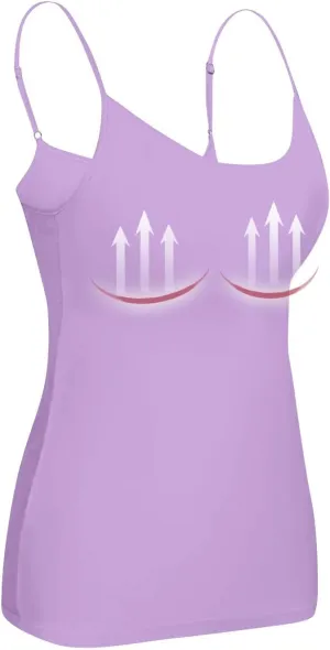 Womens Summer Tank Top Camisole with Bottom and Chest Pad Sexy Oversized Athletic Underwear Built in Bra