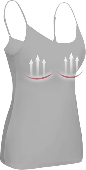 Womens Summer Tank Top Camisole with Bottom and Chest Pad Sexy Oversized Athletic Underwear Built in Bra