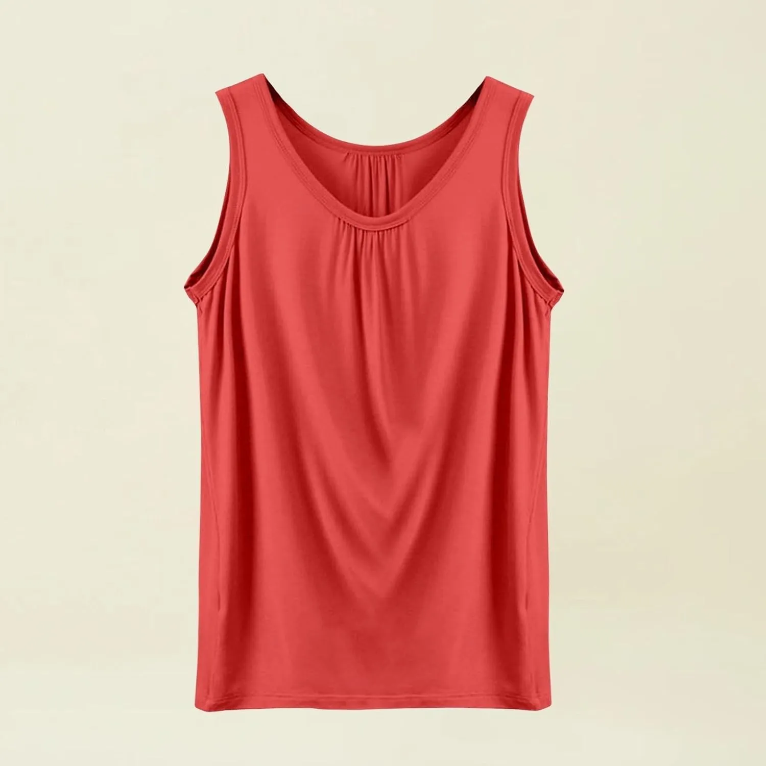 Women's Summer Tank Tops Loose Fit Pleated Scoop Neck Shirts Casual Sleeveless Tops for Beach Vacation