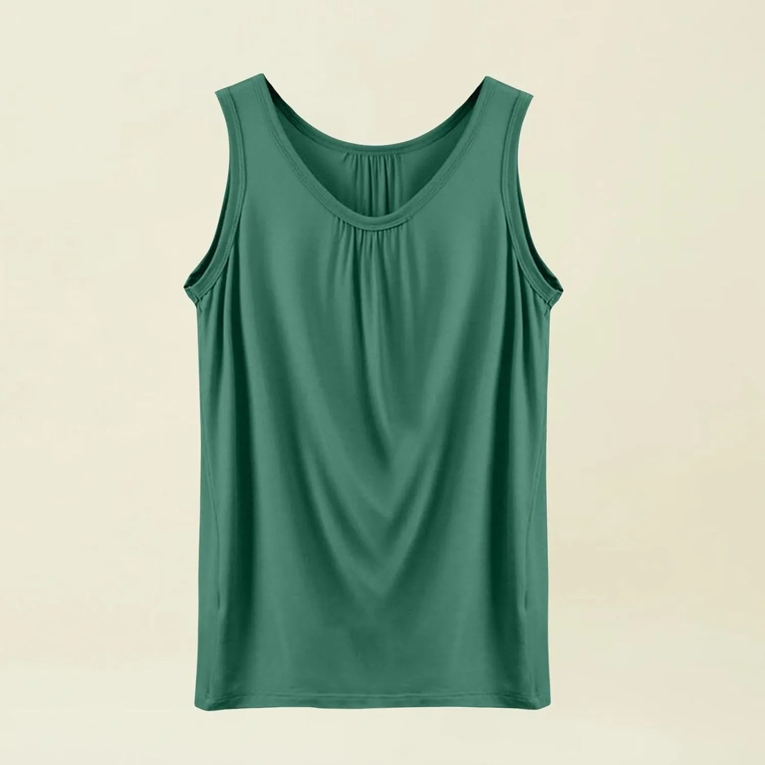 Women's Summer Tank Tops Loose Fit Pleated Scoop Neck Shirts Casual Sleeveless Tops for Beach Vacation