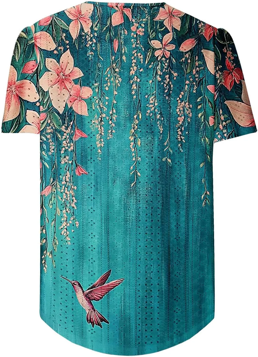 Womens Summer Tops Trendy Boho Floral Blouses Crewneck T-Shirts Casual Loose Tunic Blouses Going Out Basic Tees
