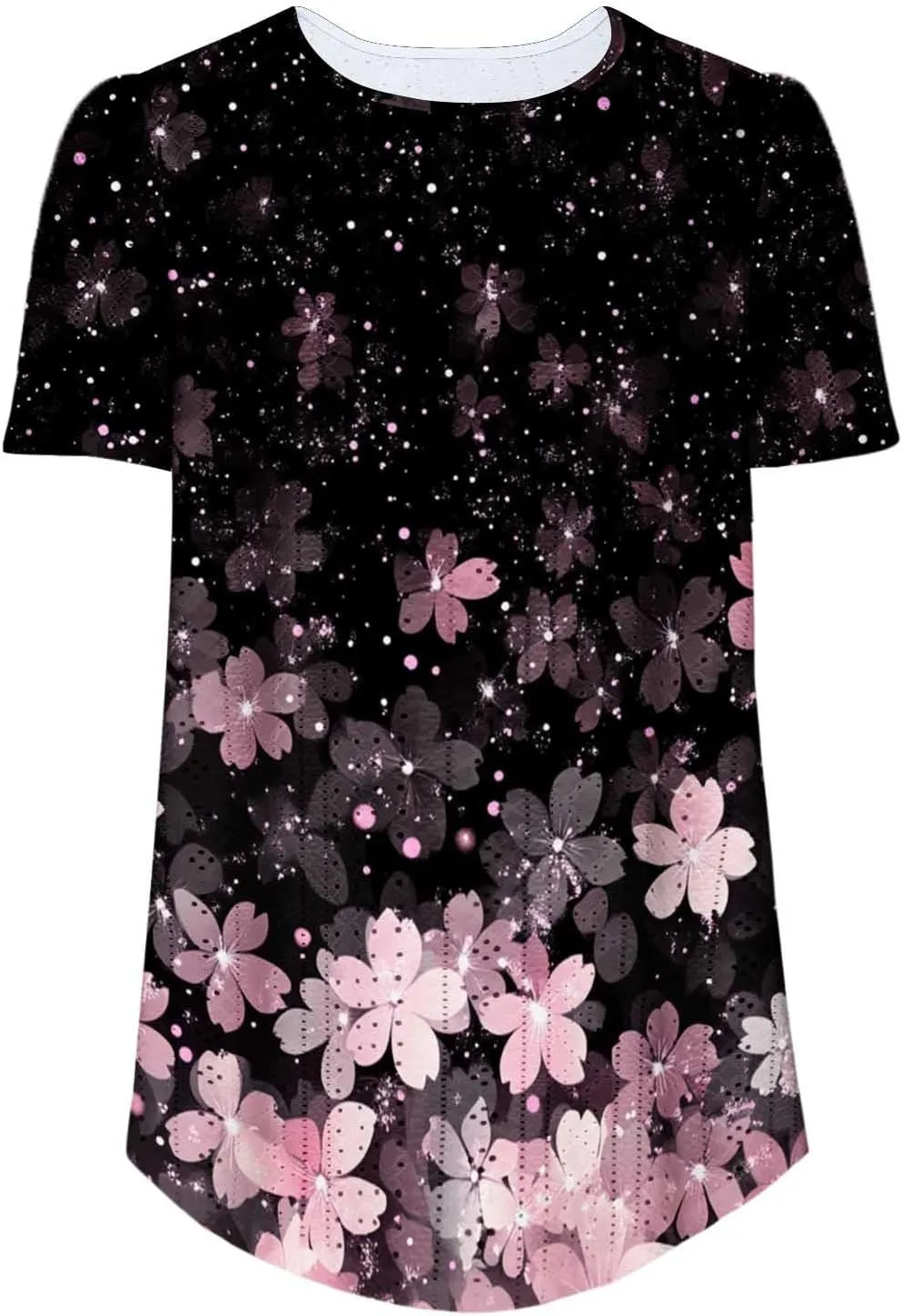 Womens Summer Tops Trendy Boho Floral Blouses Crewneck T-Shirts Casual Loose Tunic Blouses Going Out Basic Tees