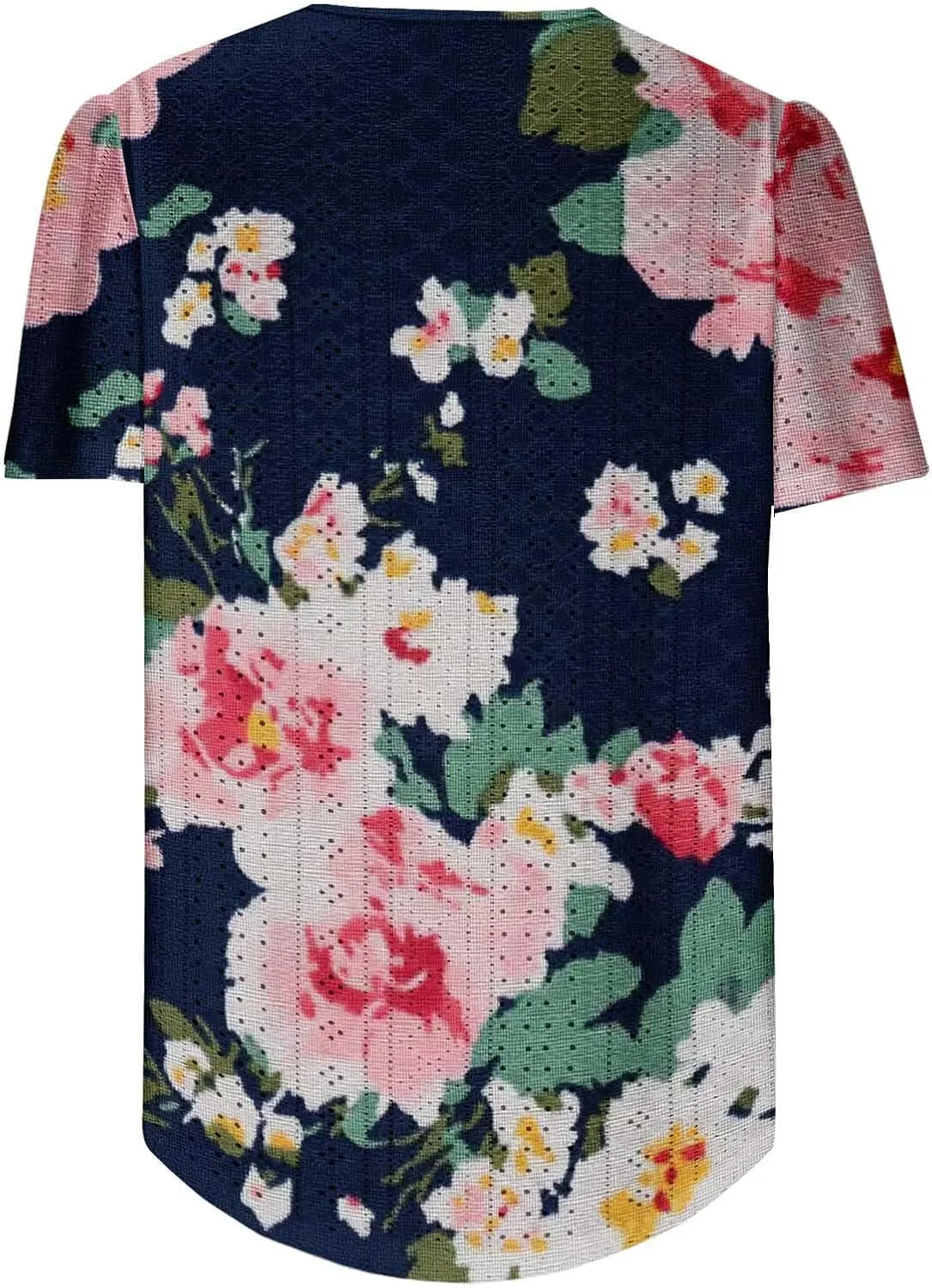 Womens Summer Tops Trendy Boho Floral Blouses Crewneck T-Shirts Casual Loose Tunic Blouses Going Out Basic Tees