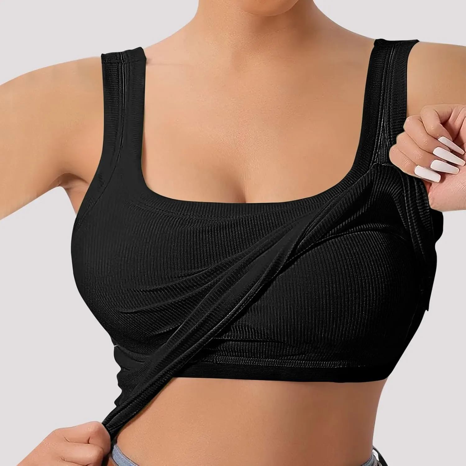 Womens Tank Tops Summer Sleeveless High Neck Ribbed Knit Slim Fitted Blouse Side Ruched Basic Tees Shirts Tank Top