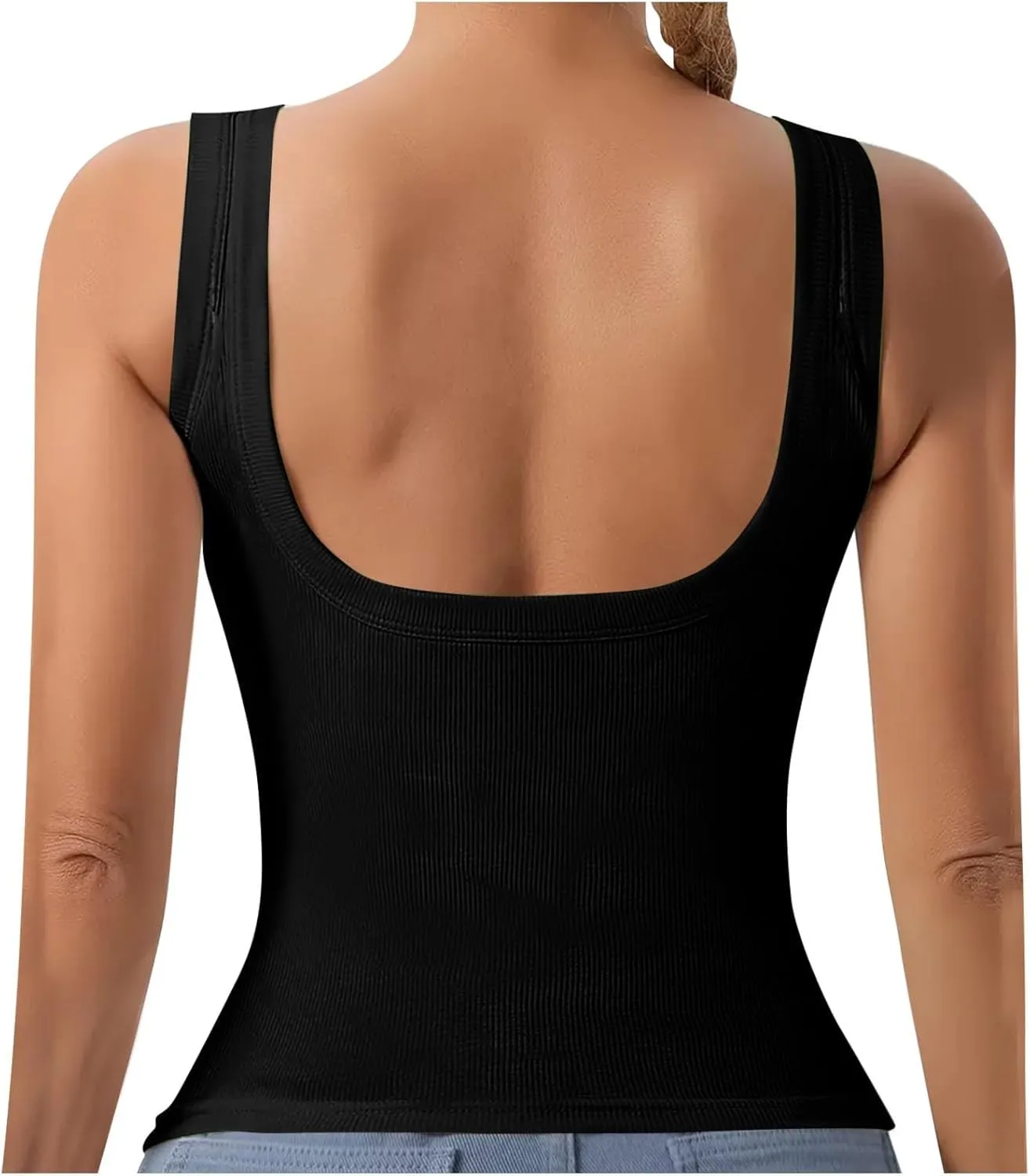 Womens Tank Tops Summer Sleeveless High Neck Ribbed Knit Slim Fitted Blouse Side Ruched Basic Tees Shirts Tank Top