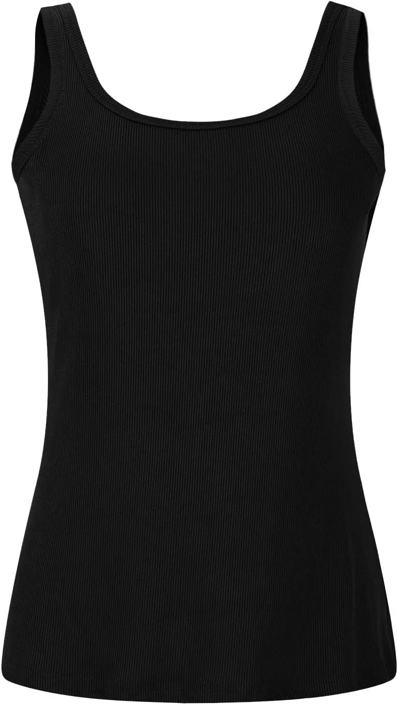 Womens Tank Tops Summer Sleeveless High Neck Ribbed Knit Slim Fitted Blouse Side Ruched Basic Tees Shirts Tank Top