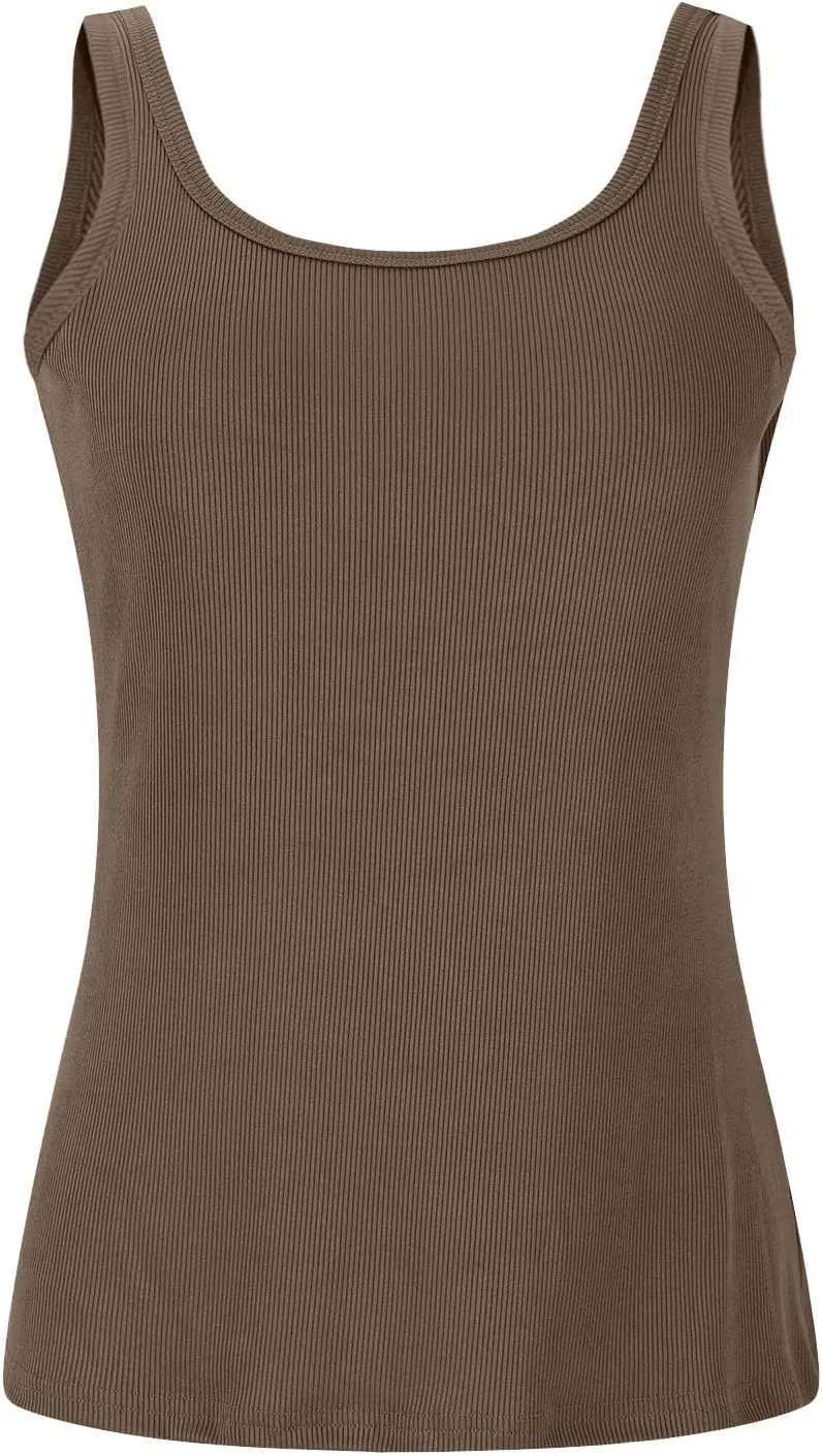 Womens Tank Tops Summer Sleeveless High Neck Ribbed Knit Slim Fitted Blouse Side Ruched Basic Tees Shirts Tank Top