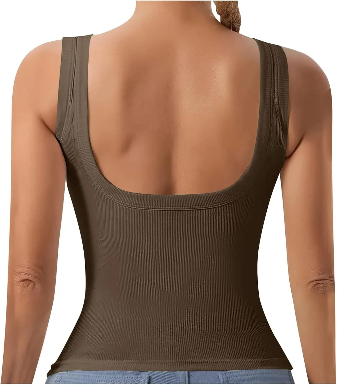Womens Tank Tops Summer Sleeveless High Neck Ribbed Knit Slim Fitted Blouse Side Ruched Basic Tees Shirts Tank Top
