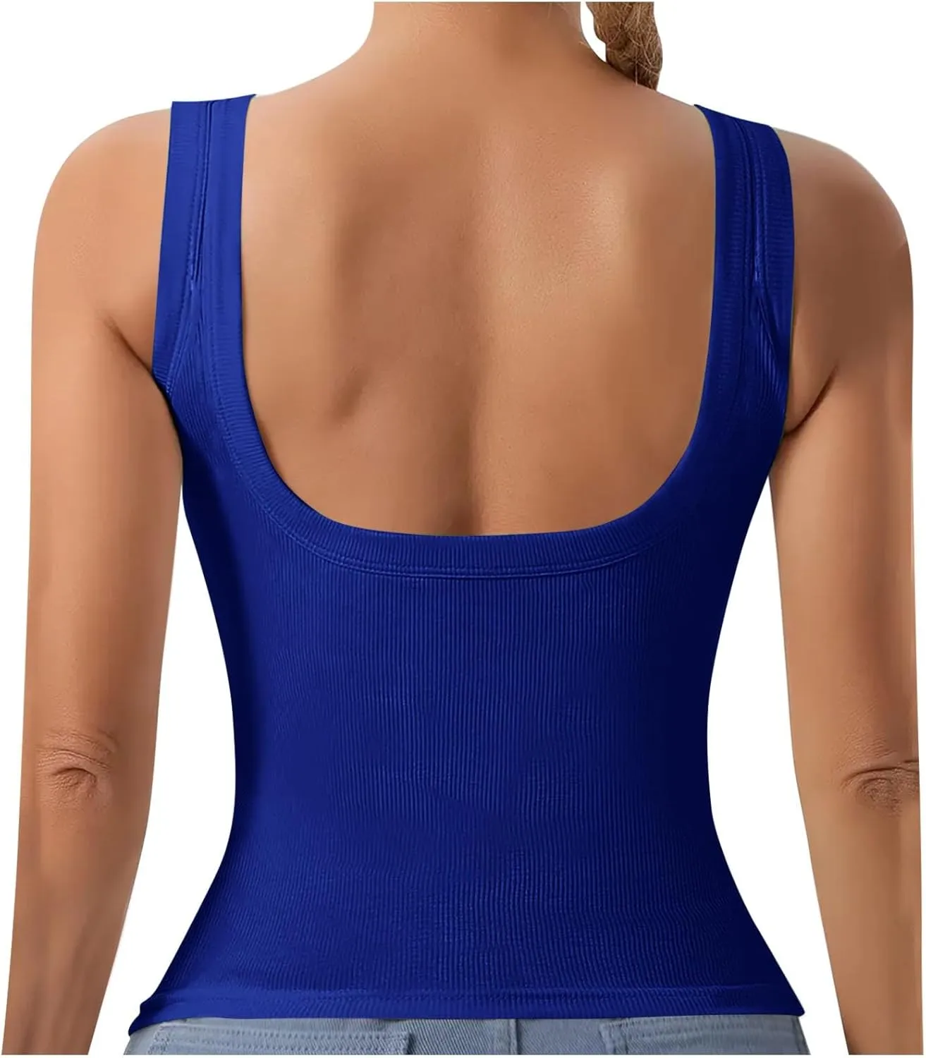 Womens Tank Tops Summer Sleeveless High Neck Ribbed Knit Slim Fitted Blouse Side Ruched Basic Tees Shirts Tank Top