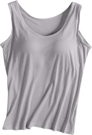 Womens Tank Tops with Built in Bra Lightweight Breathable Camisole Yoga Bra Racerback Workout Tops Undershirt