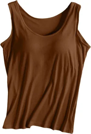 Womens Tank Tops with Built in Bra Lightweight Breathable Camisole Yoga Bra Racerback Workout Tops Undershirt