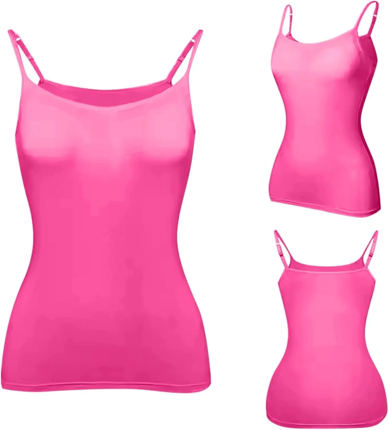 Womens Tops, Tank Top with Built in Bra 2025 Summer Spaghetti Strap Sports Camisoles Cami Sleeveless Clothes
