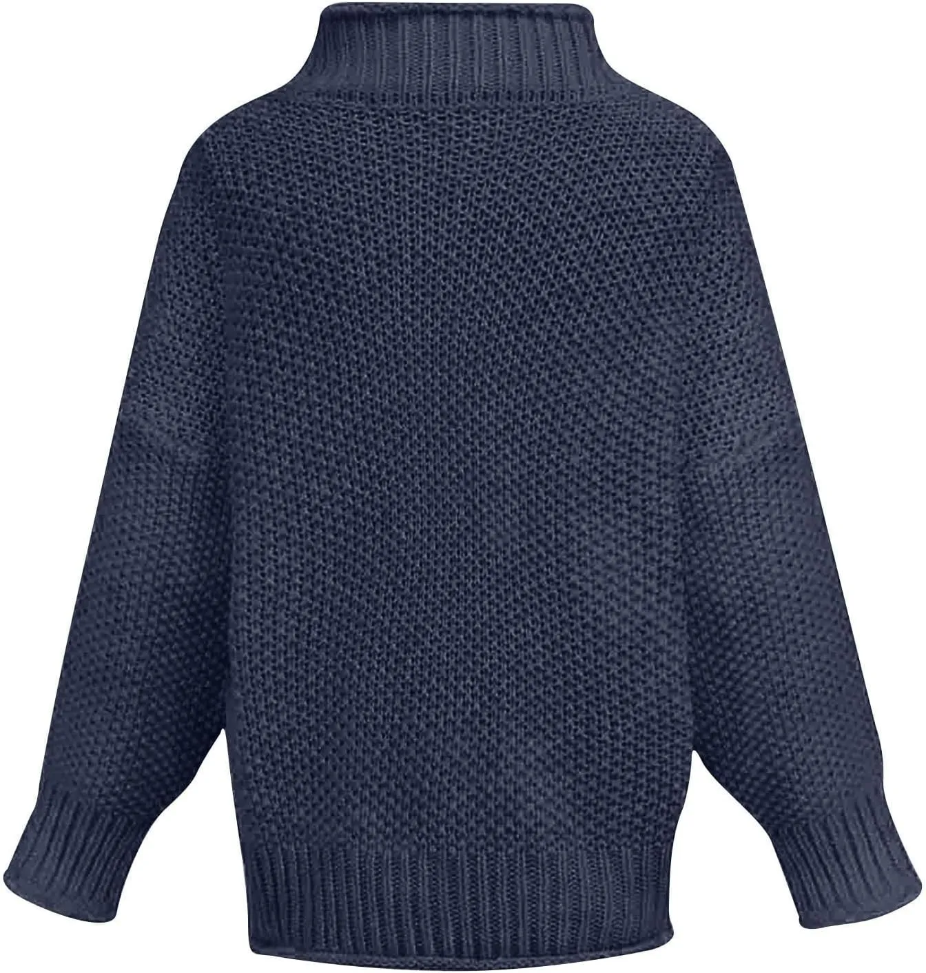 Womens Turtleneck Sweaters Casual Solid Tops Knitting Batwing Sleeve Classic Pullovers Lightweight Cute Sweater
