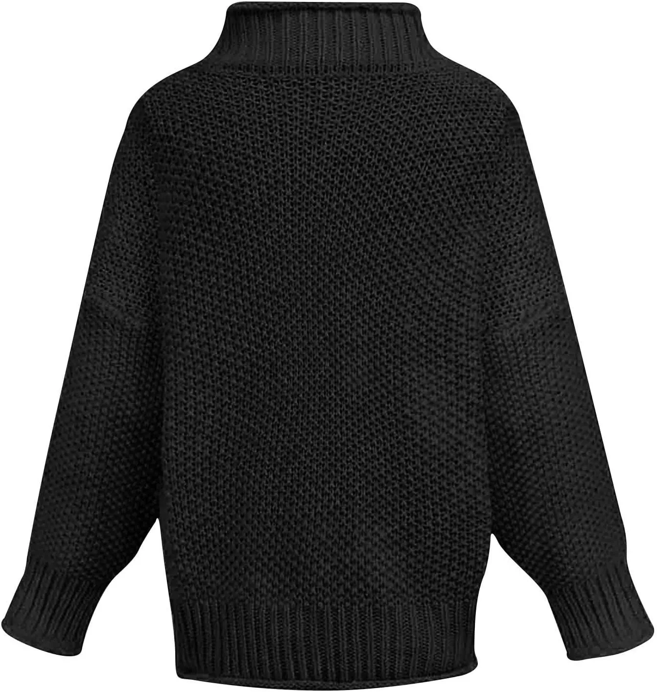 Womens Turtleneck Sweaters Casual Solid Tops Knitting Batwing Sleeve Classic Pullovers Lightweight Cute Sweater