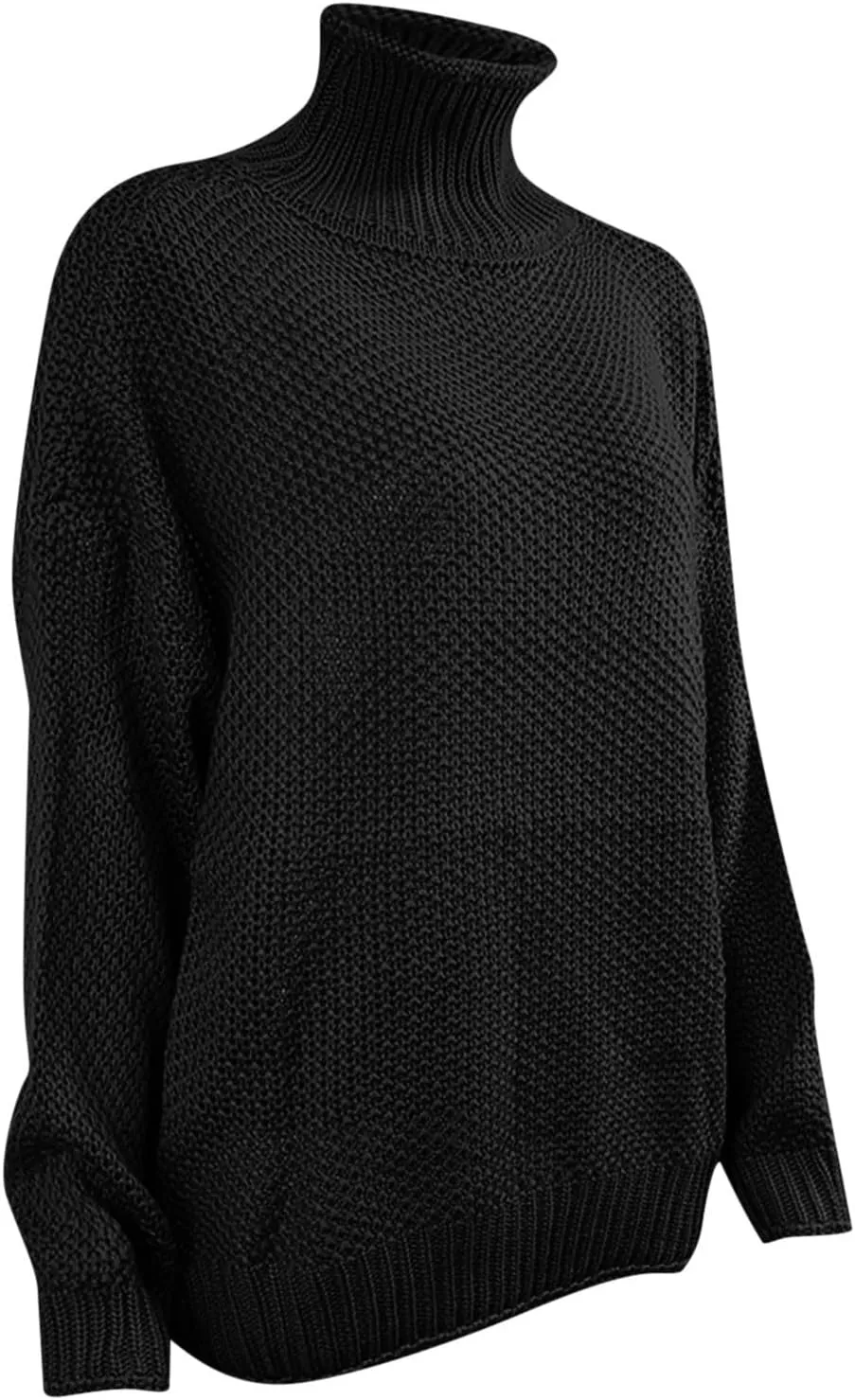 Womens Turtleneck Sweaters Casual Solid Tops Knitting Batwing Sleeve Classic Pullovers Lightweight Cute Sweater