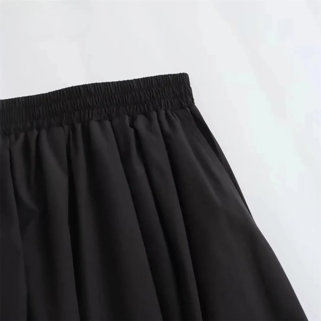 Women's Wide Pleated Swing Vintage High Waist Elegant A-Line Long Skirt