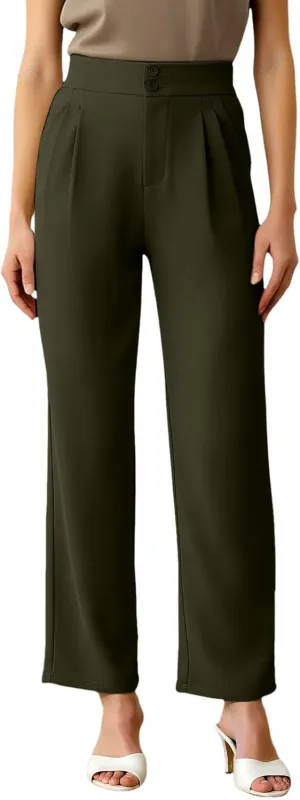 Womens Wide Straight Leg Pants Stretch Loose Comfy Trousers Running Hiking Casual Workout Bell Bottom Leggings with Pockets