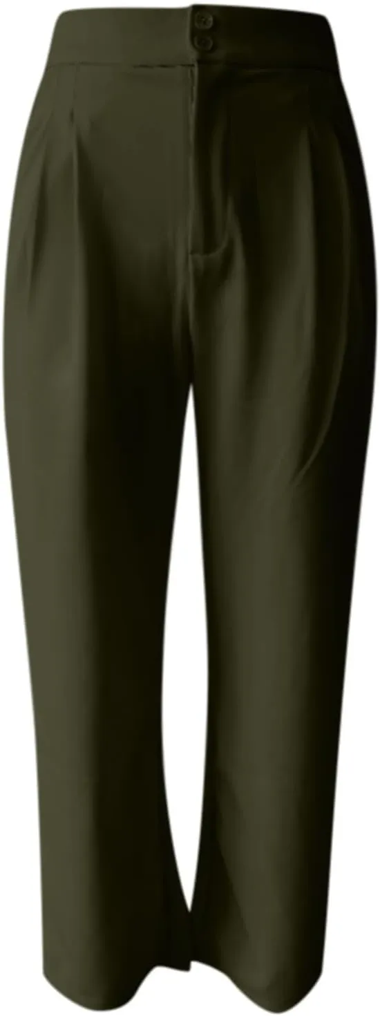Womens Wide Straight Leg Pants Stretch Loose Comfy Trousers Running Hiking Casual Workout Bell Bottom Leggings with Pockets