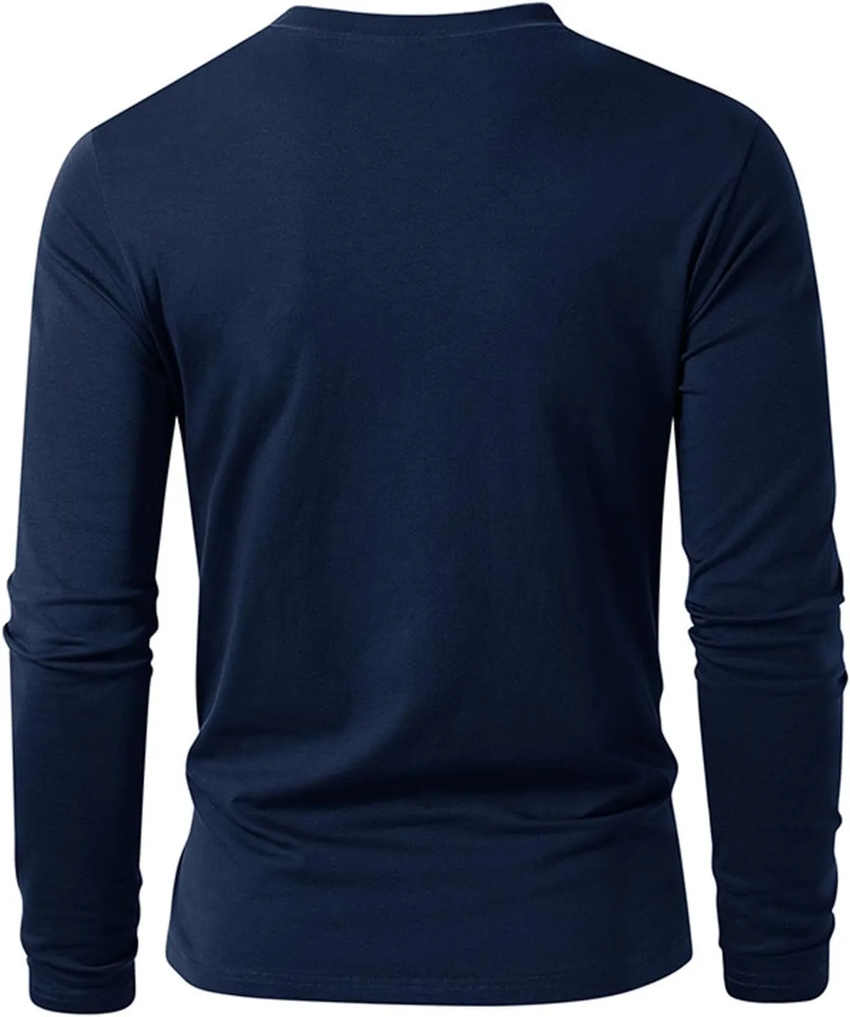 Ymosrh Men's Casual Long Sleeve Shirts Fashion T Shirts Crewneck Solid Tees Athletic Gym Workout Casual Tee Shirts, M-2XL