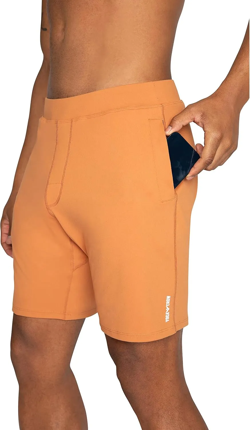 YOGA CROW Men's Swerve Yoga Training Shorts w/Non-Restrictive Inner Liner - 7" Inseam - Workout, Gym, Running, Training