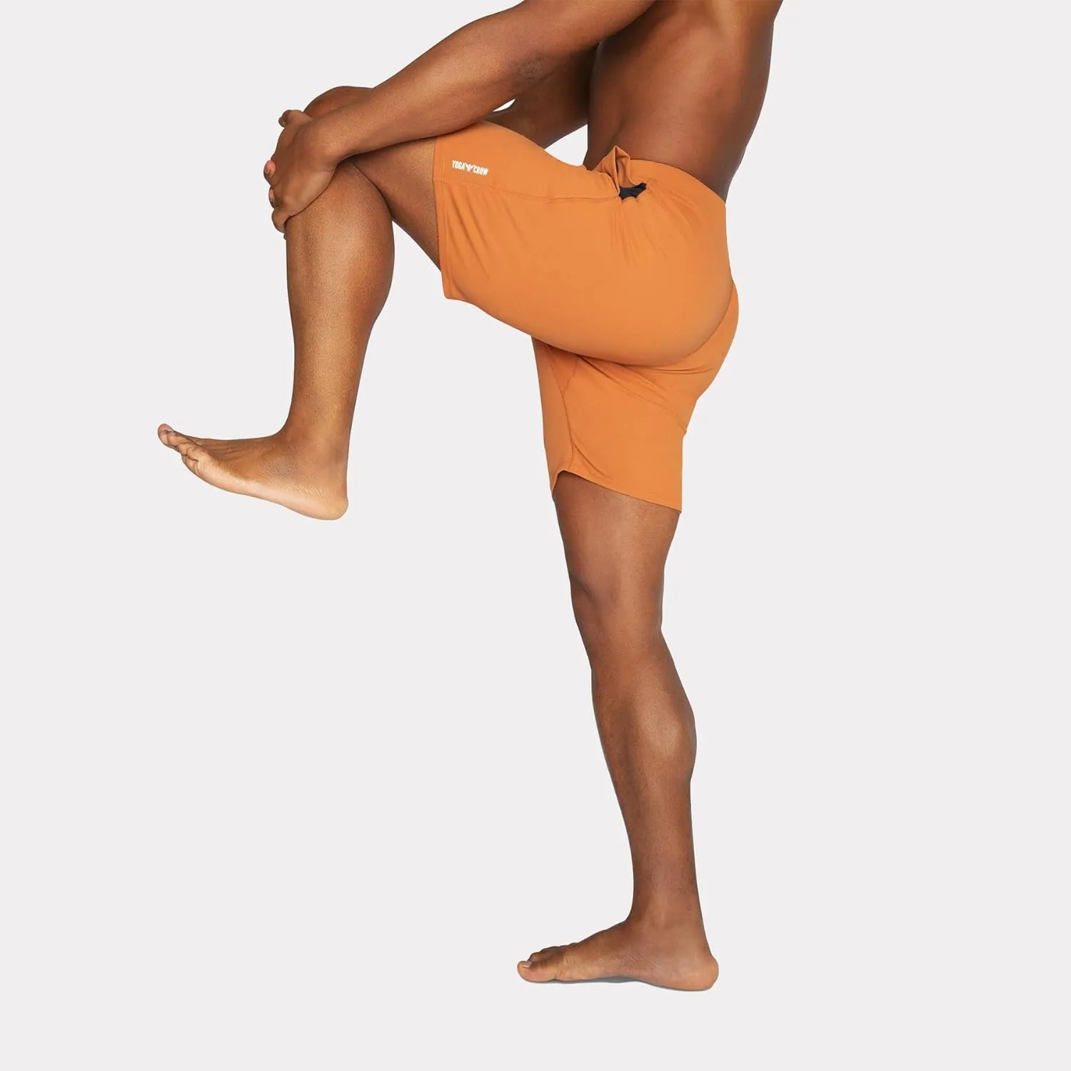YOGA CROW Men's Swerve Yoga Training Shorts w/Non-Restrictive Inner Liner - 7" Inseam - Workout, Gym, Running, Training