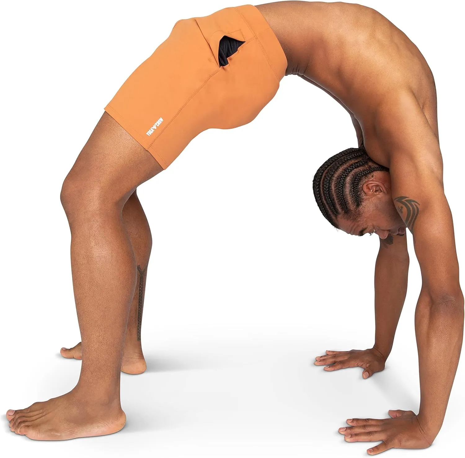 YOGA CROW Men's Swerve Yoga Training Shorts w/Non-Restrictive Inner Liner - 7" Inseam - Workout, Gym, Running, Training