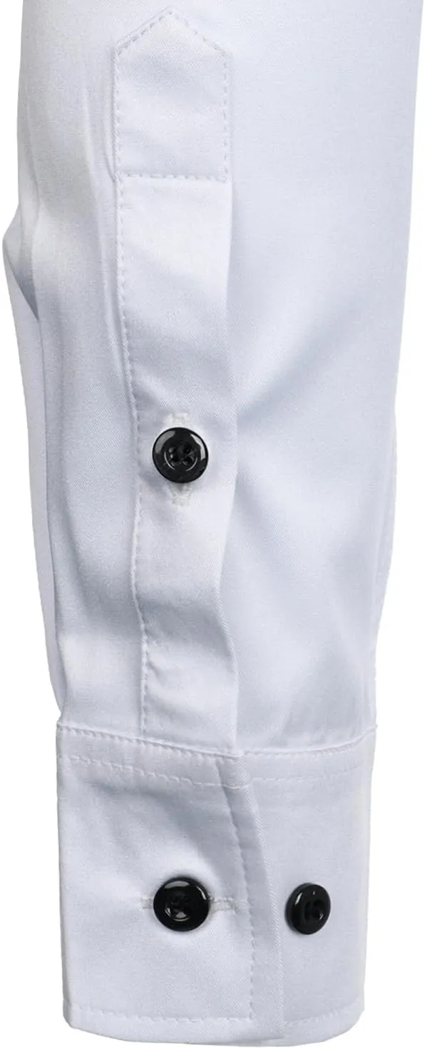 ZEROYAA Mens Slim Fit Long Sleeve Tuxedo Dress Shirts/Prom Performing Shirts