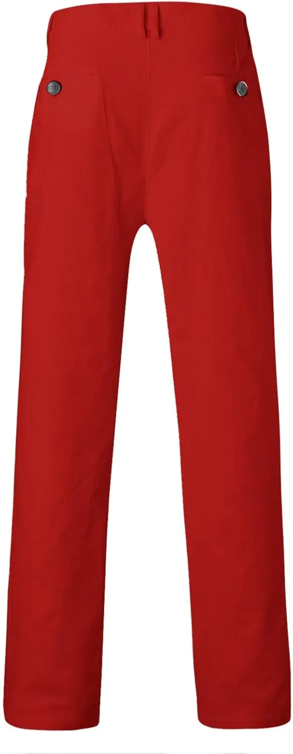 ZYXTIM Mens Formal Trousers Smart Casual Formal Pants Tapered Leg Flat Front Winkle Free Business Office Work Dress Pants