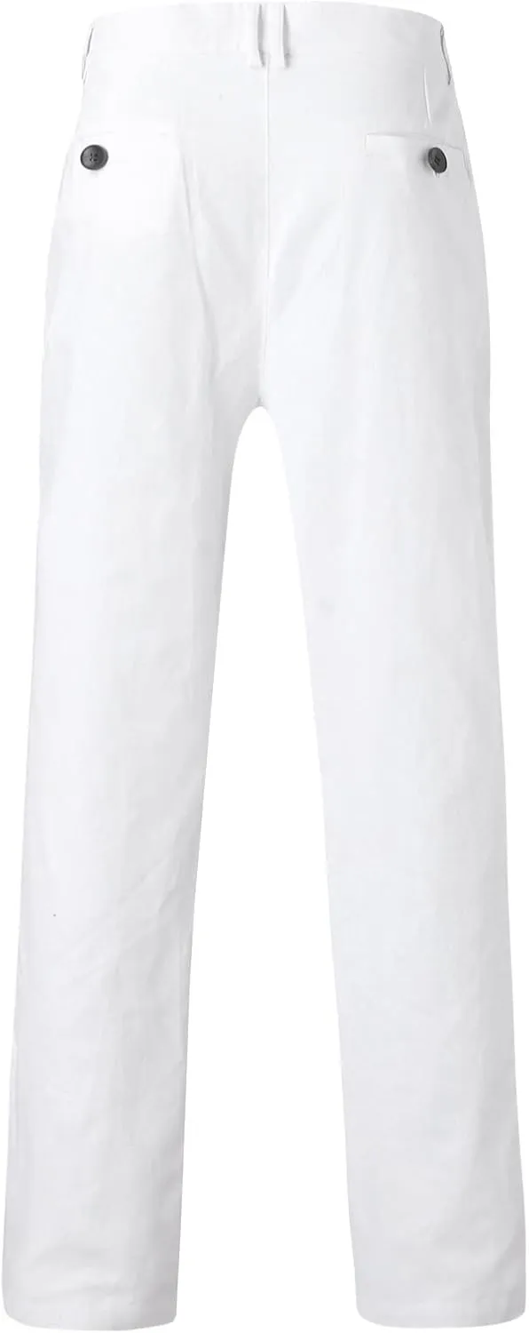 ZYXTIM Mens Formal Trousers Smart Casual Formal Pants Tapered Leg Flat Front Winkle Free Business Office Work Dress Pants