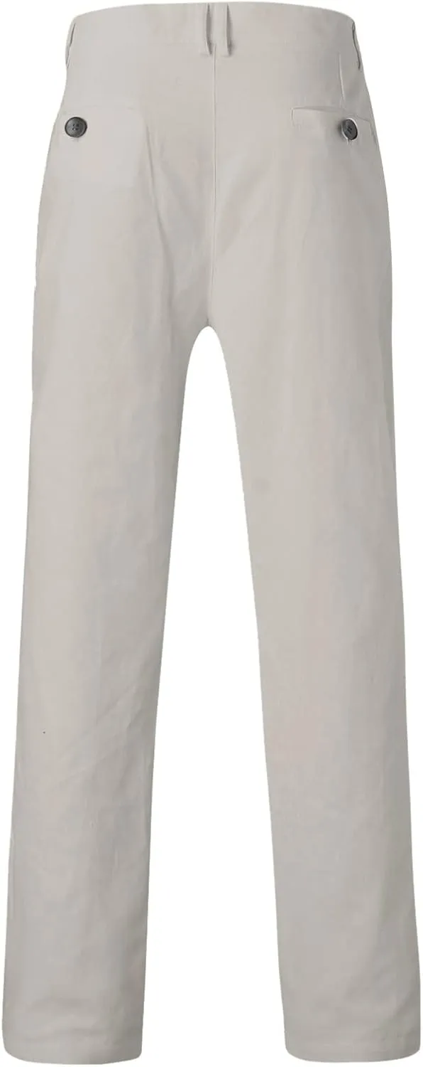 ZYXTIM Mens Formal Trousers Smart Casual Formal Pants Tapered Leg Flat Front Winkle Free Business Office Work Dress Pants
