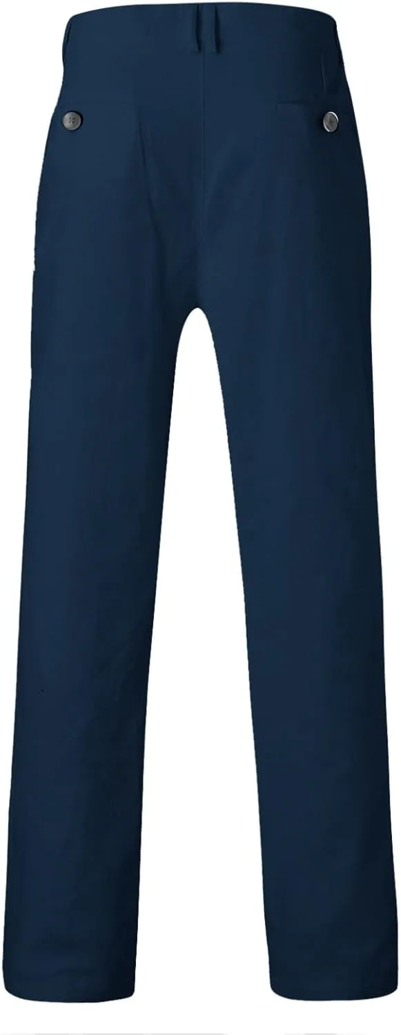 ZYXTIM Mens Formal Trousers Smart Casual Formal Pants Tapered Leg Flat Front Winkle Free Business Office Work Dress Pants
